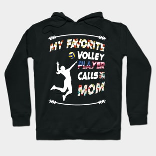 My Favorite Volleyball Player Calls Me Mom  vintage flower style Hoodie